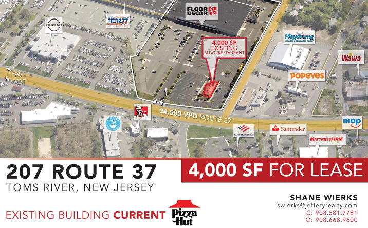 Pictures of Retail, Restaurant property located at 207 Route 37, Toms River, NJ 08753 for lease - image #1