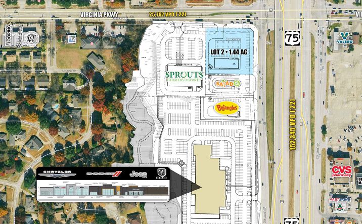 Pictures of Land, Special Purpose property located at SWC Hwy 75 & Virginia Pkwy, McKinney, TX 75071 for lease - image #1