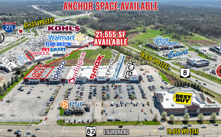 Pictures of Retail property located at 500 E Aurora Rd, Macedonia, OH 44056 for lease - image #1