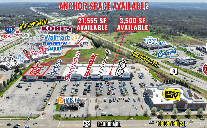 Pictures of Retail property located at 500 E Aurora Rd, Macedonia, OH 44056 for lease - image #1