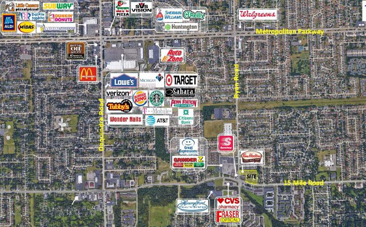 Pictures of Retail property located at 4115-4191 15 Mile Road, Sterling Heights, MI 48310 for lease - image #1