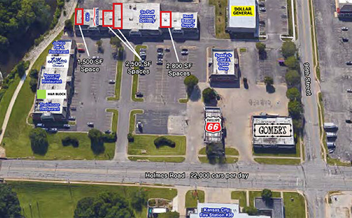 Pictures of Retail property located at 9910 - 9932 Holmes Road, Kansas City, MO 64131 for lease - image #1