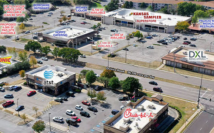 Pictures of Retail, Office, Land, Restaurant property located at 9702-9876 Quivira Road, Lenexa, KS 66215 for lease - image #1