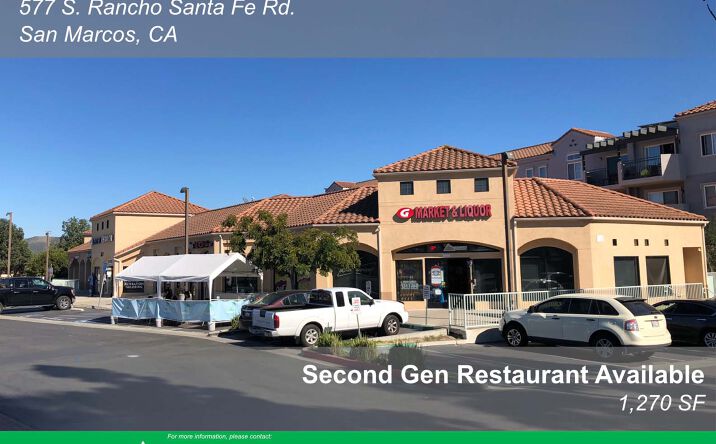 Pictures of Retail, Restaurant property located at 577 S Rancho Santa Fe Rd, San Marcos, CA 92078 for lease - image #1