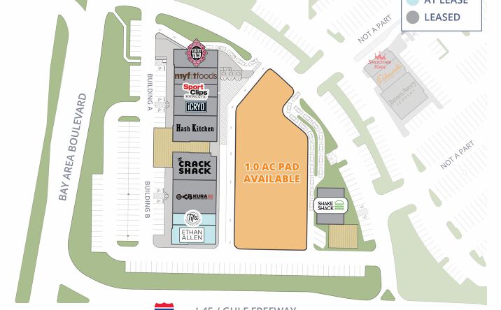 Pictures of Retail property located at SEC Bay Area Blvd, Webster, TX 77598 for lease - image #1