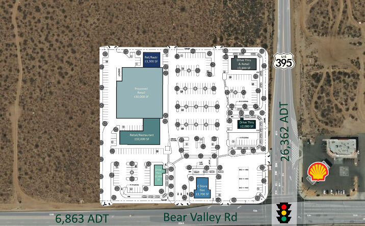 Pictures of Retail, Restaurant property located at NWC HWY 395 & Bear Valley Rd, Victorville, CA 92392 for lease - image #1