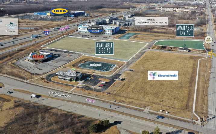 Pictures of Retail, Land property located at NEC of I-94 and Drexel Avenue, Oak Creek, WI 53154 for lease - image #1