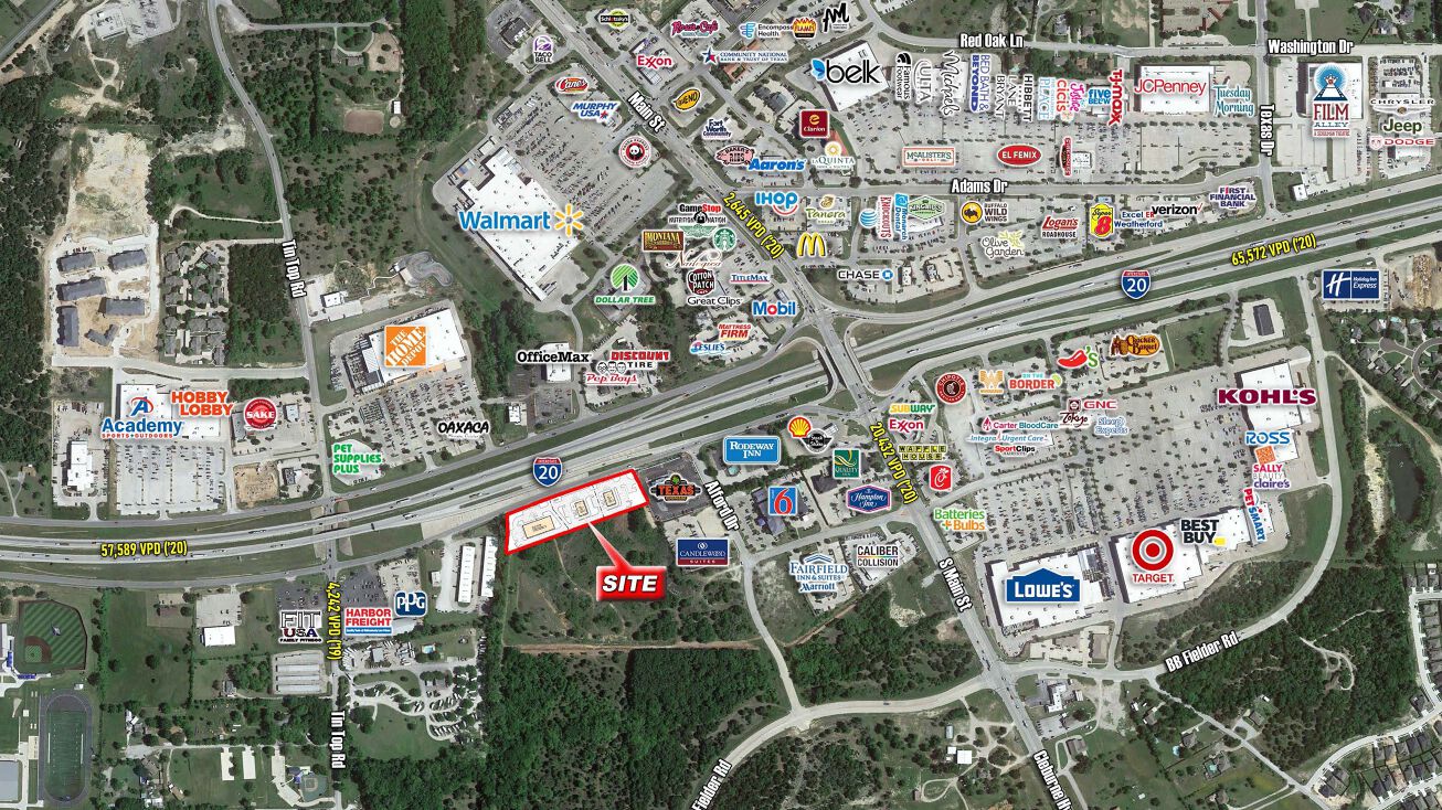 SWQ of I20 & S Main St, Weatherford, TX 76087 Retail Space for Lease