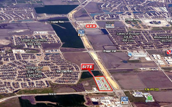 Pictures of Land property located at NWC of Dallas Parkway/DNT & First Street, Prosper, TX 75078 for lease - image #1