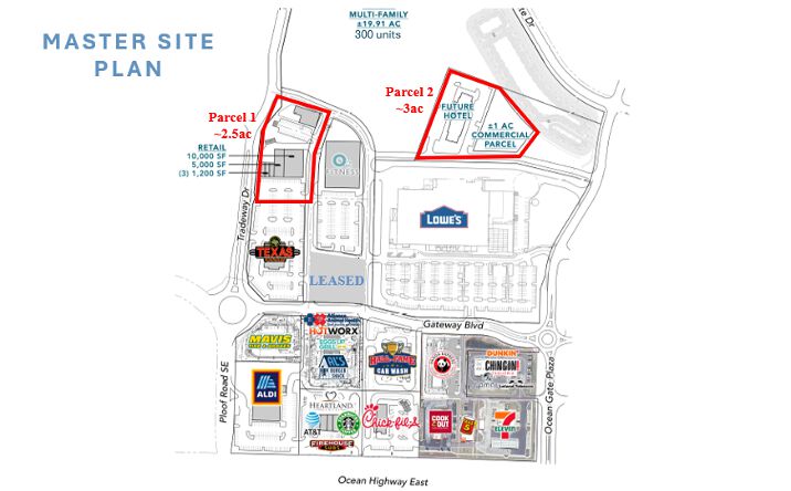 Pictures of Retail, Land, Restaurant property located at 9441 Ploof Rd SE, Leland, NC 28451 for lease - image #1