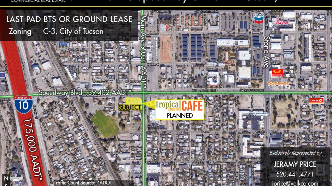 1057 N Main Ave, Tucson, AZ 85705 Land for Lease Drive Thru Pad SWC