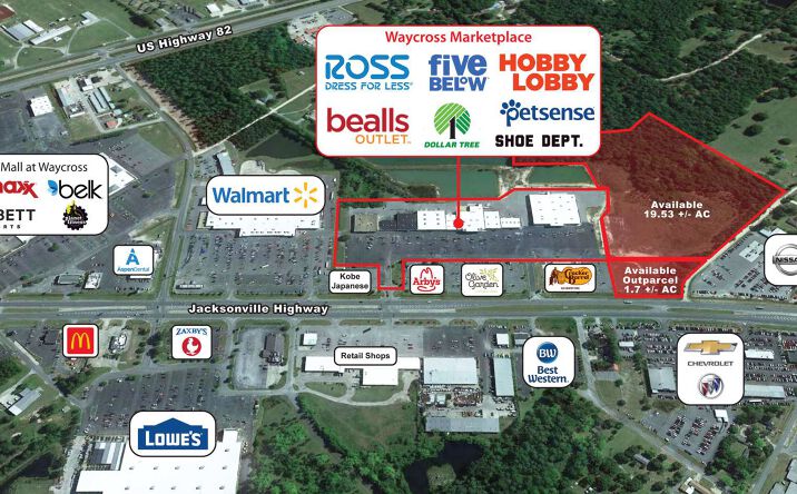 Pictures of Retail, Land, Restaurant property located at 2545 Memorial Dr, Waycross, GA 31503 for lease - image #1