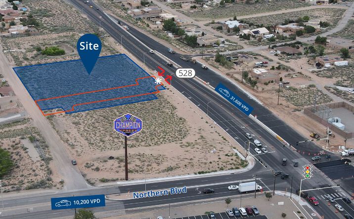 Pictures of Land property located at NWC Hwy 528 & Northern Blvd, Rio Rancho, NM 87144 for lease - image #1