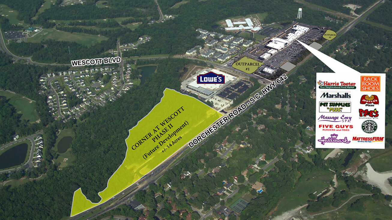 9500 Dorchester Rd, Summerville, SC 29485 Land for Lease Corner at
