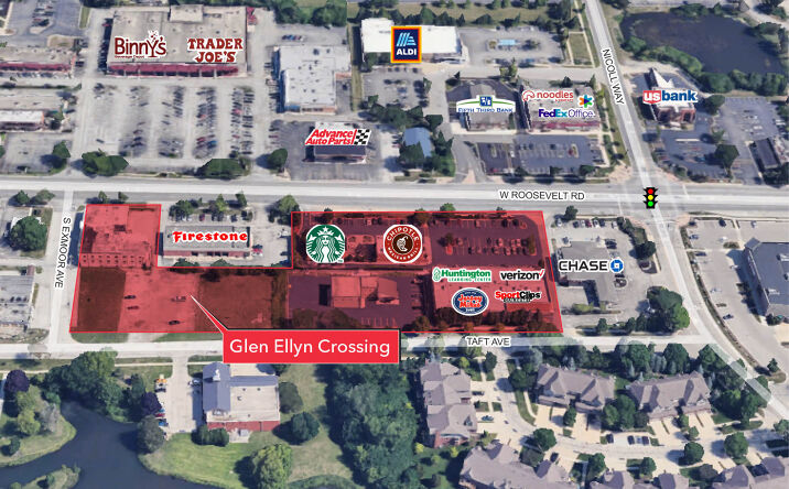 Pictures of Retail, Land property located at 701-719 Roosevelt Road, Glen Ellyn, IL 60137 for lease - image #1