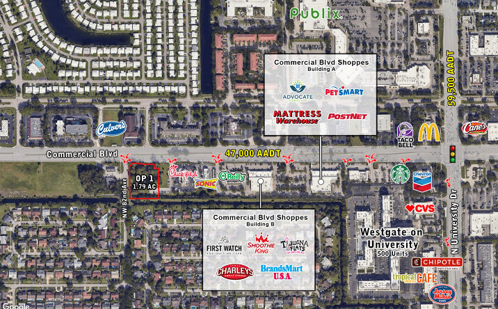 Pictures of Retail property located at 7850 W Commercial Blvd, Lauderhill, FL 33351 for lease - image #1