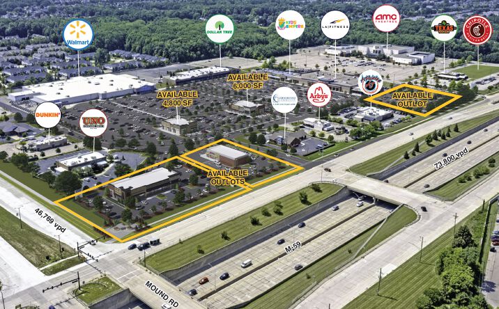 Pictures of Retail, Office property located at 44575-44833 Mound Rd, Sterling Heights, MI 48314 for lease - image #1