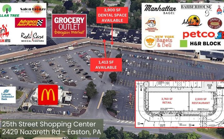 Pictures of Retail, Office property located at 2463 Nazareth Rd, Easton, PA 18045 for lease - image #1