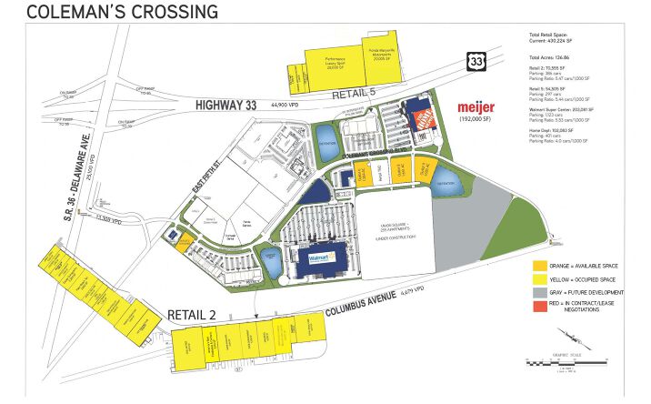 Pictures of Retail property located at 401-491 Colemans Crossing Blvd, Marysville, OH 43040 for lease - image #1