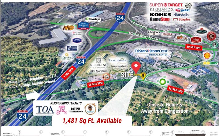 Pictures of Retail, Office, Restaurant property located at 2160 Rock Springs Rd, Smyrna, TN 37167 for lease - image #1
