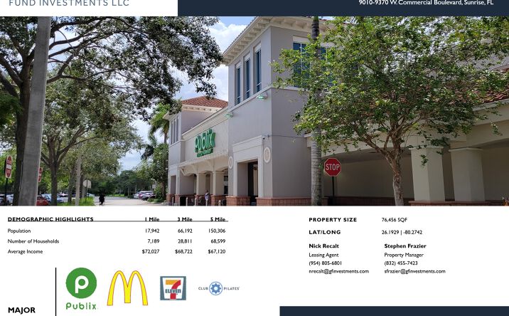 Pictures of Restaurant property located at 9330 W Commercial Blvd, Fort Lauderdale, FL 33351 for lease - image #1