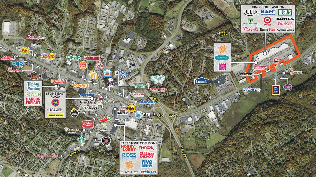2626 E Stone Dr, Kingsport, TN 37660 Retail Space for Lease