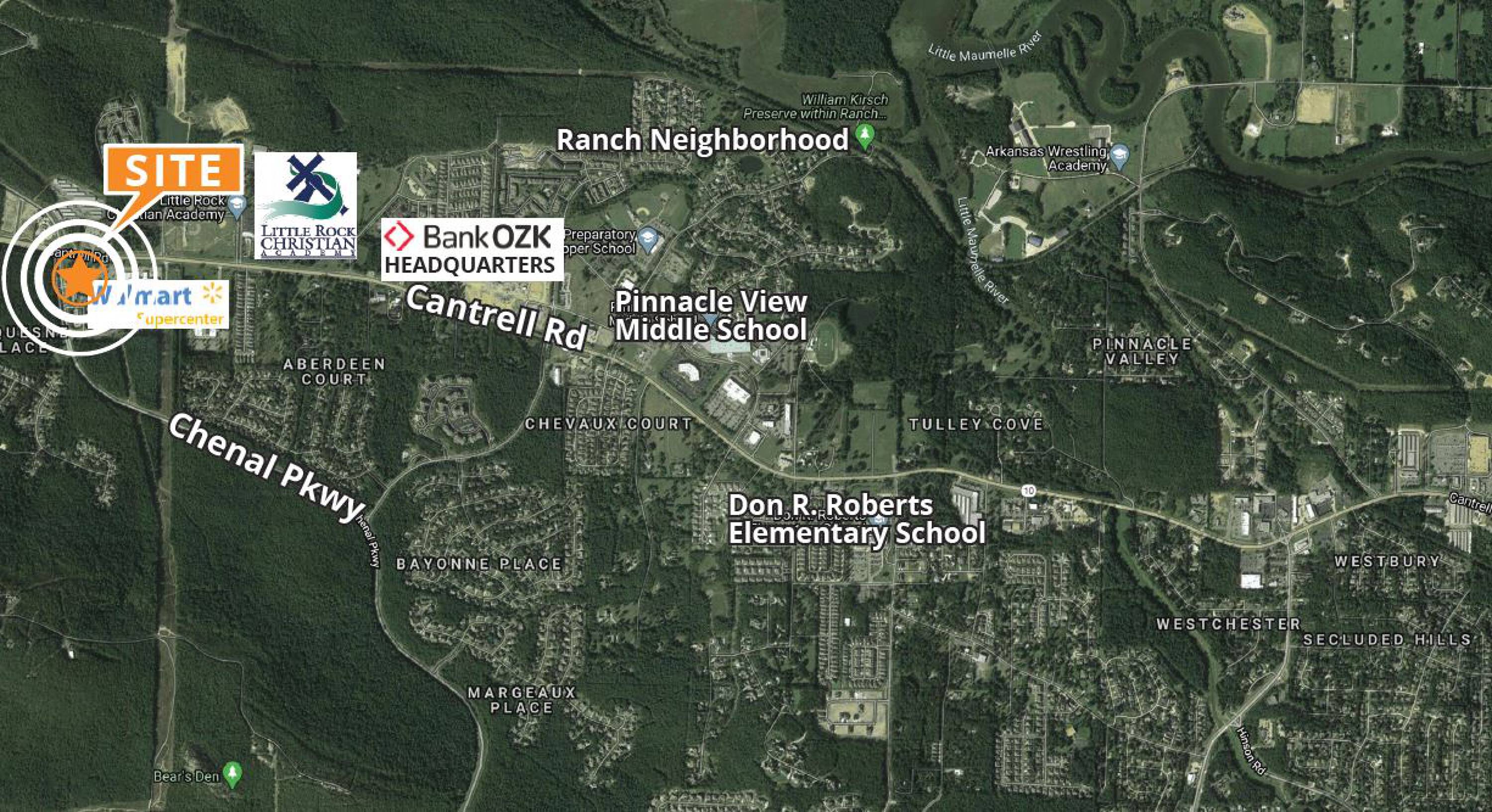 AR10, Little Rock, AR 72223 Land for Lease SE Corner of Highway 10 & Chenal Parkway