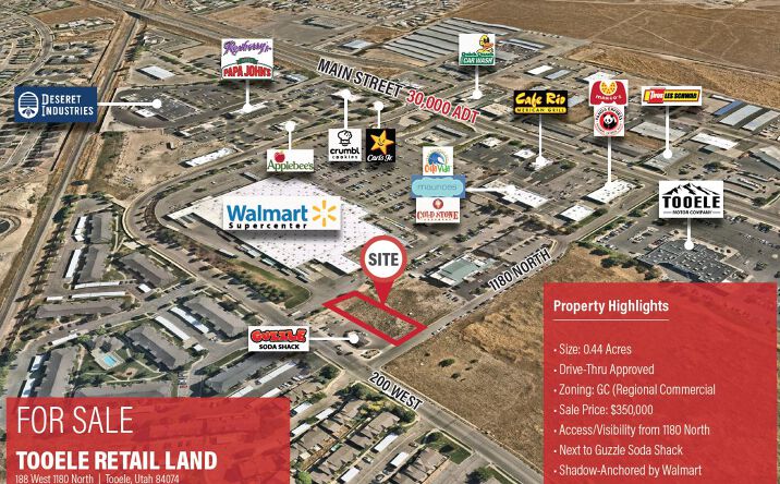 Pictures of Land, Retail property located at 188 W 1180 N St, Tooele, UT 84074 for lease - image #1
