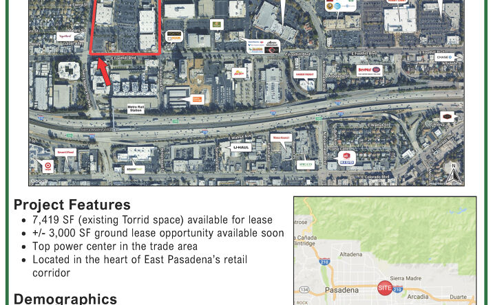 Pictures of Retail property located at 3341 E Foothill Blvd, Pasadena, CA 91107 for lease - image #1