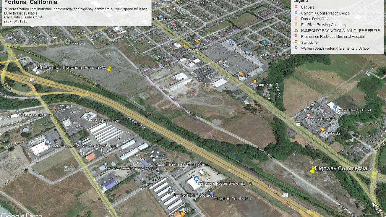 Newburg Rd, Fortuna, CA 95540 Land for Lease Fortuna Mill Commerce