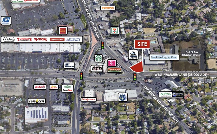 Pictures of Land property located at 1120 W Hammer Ln, Stockton, CA 95209 for lease - image #1