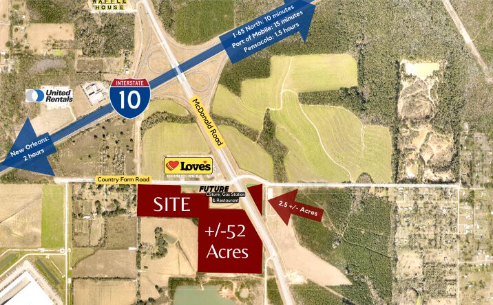 Pictures of Land property located at McDonald Rd, Irvington, AL 36544 for lease - image #1
