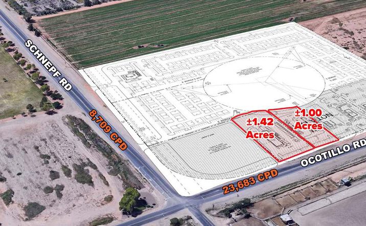Pictures of Retail, Land property located at Ocotillo Road & Schnepf Road - SWC San Tan Valley, Arizona, San Tan Valley, AZ 85140 for lease - image #1