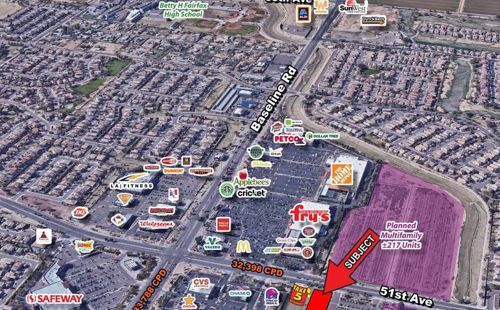 Pictures of Retail, Land property located at Northeast Corner of Baseline Rd & 51st Ave, Phoenix, AZ 49056 for lease - image #1