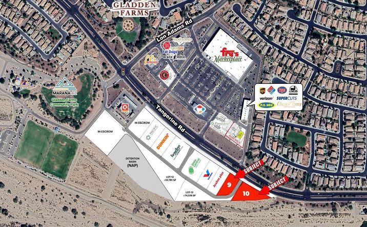 Pictures of Retail, Land property located at Tangerine Rd & Lon Adams Rd – Southeast Corner, Marana, AZ 85653 for lease - image #1