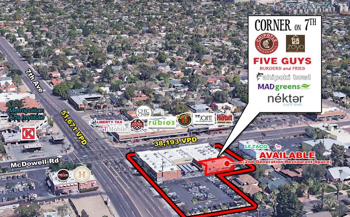 Pictures of Retail property located at SEC of McDowell Rd and 7th Ave, Phoenix, AZ 85003 for lease - image #1