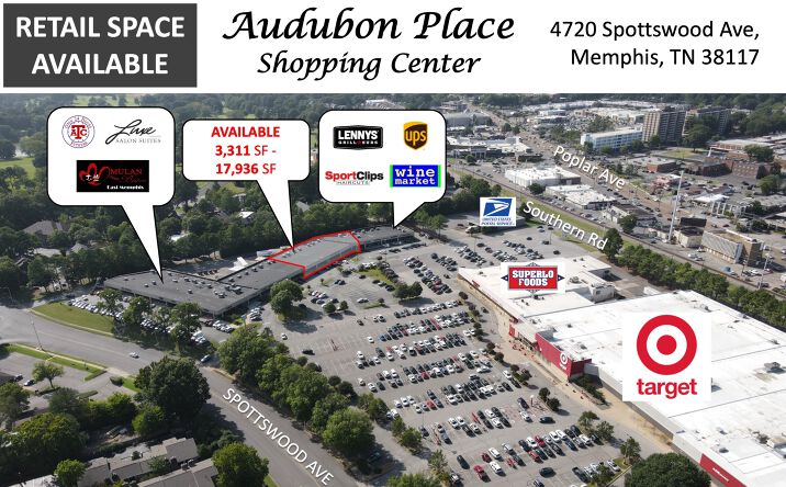 Pictures of Retail property located at 4708 Spottswood Ave, Memphis, TN 38117 for lease - image #1