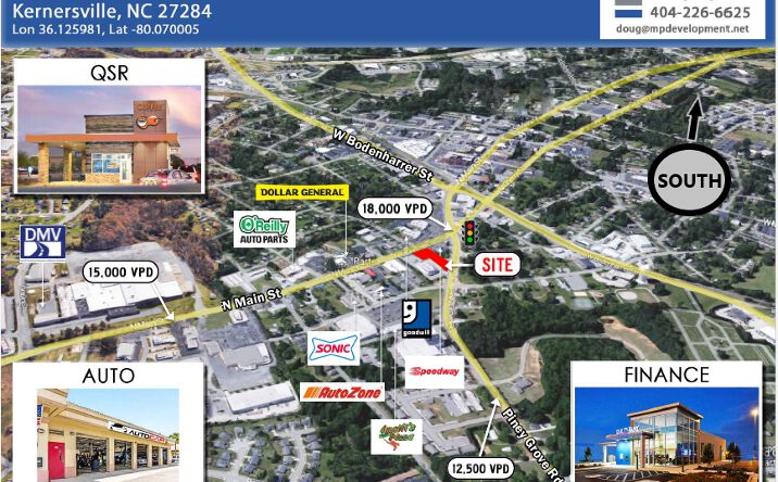 Pictures of Retail property located at 405 N Main St, Kernersville, NC 27284 for lease - image #1