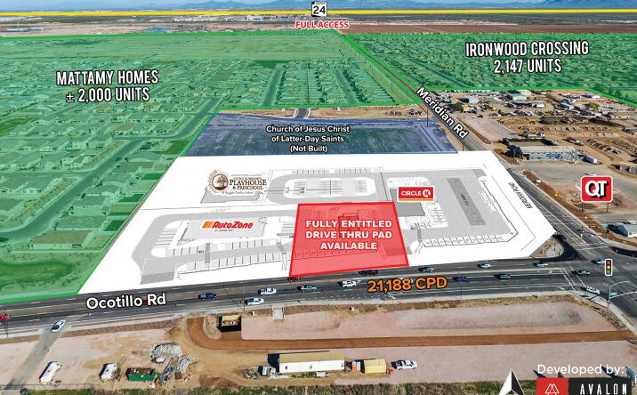 Pictures of Retail, Land property located at NWC Ocotillo Rd & Meridian Rd, Queen Creek, AZ 85140 for lease - image #1