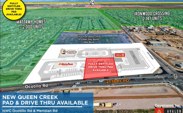 Pictures of Retail property located at Nwc Ocotillo Rd & Meridian Rd, Queen Creek, AZ 85140 for lease - image #1