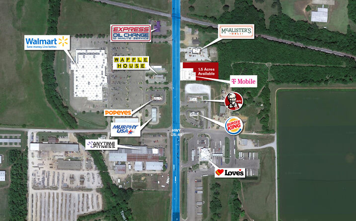 Pictures of Land property located at 5556 US-45 ALT, West Point, MS 39773 for lease - image #1