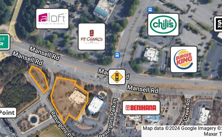 Pictures of Retail, Land, Restaurant property located at 2335 Mansell Road, Alpharetta, GA 30022 for lease - image #1
