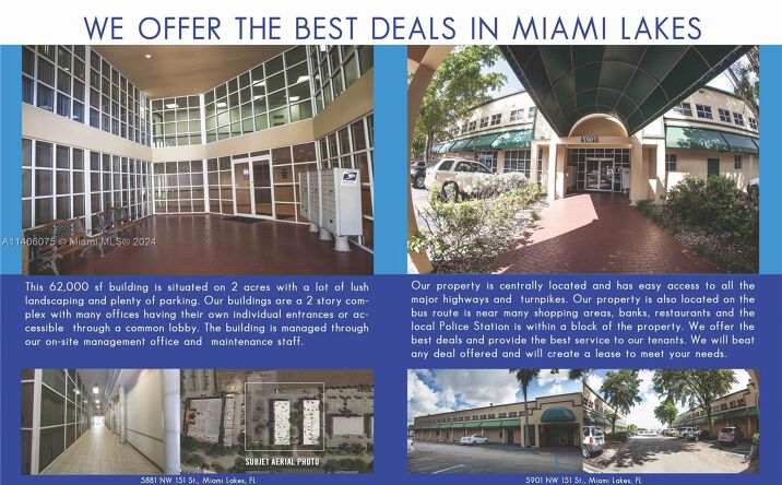 Pictures of Office property located at 5881 NW 151st St, Miami Lakes, FL 33014 for lease - image #1