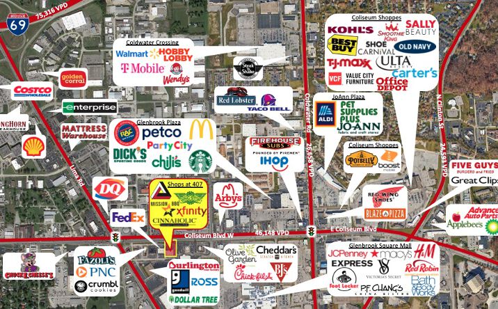 Pictures of Retail property located at 407 Coliseum Blvd W, Fort Wayne, IN 46805 for lease - image #1