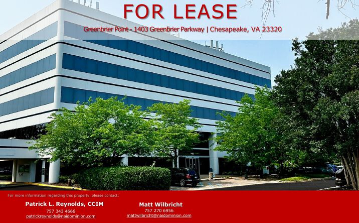Pictures of Office property located at 1403 Greenbrier Pkwy, Chesapeake, VA 23320 for lease - image #1