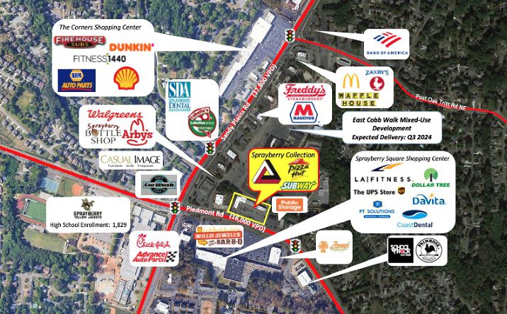 Pictures of Retail property located at 2520 E Piedmont Rd, Marietta, GA 30062 for lease - image #1
