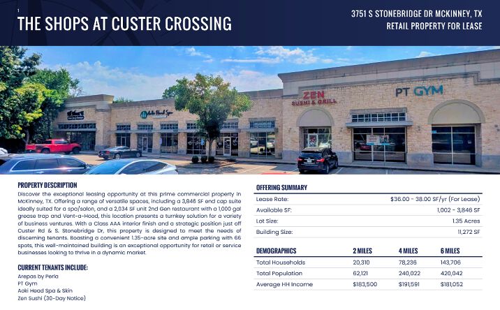 Pictures of Retail property located at 3751 S Stonebridge Dr, McKinney, TX 75070 for lease - image #1