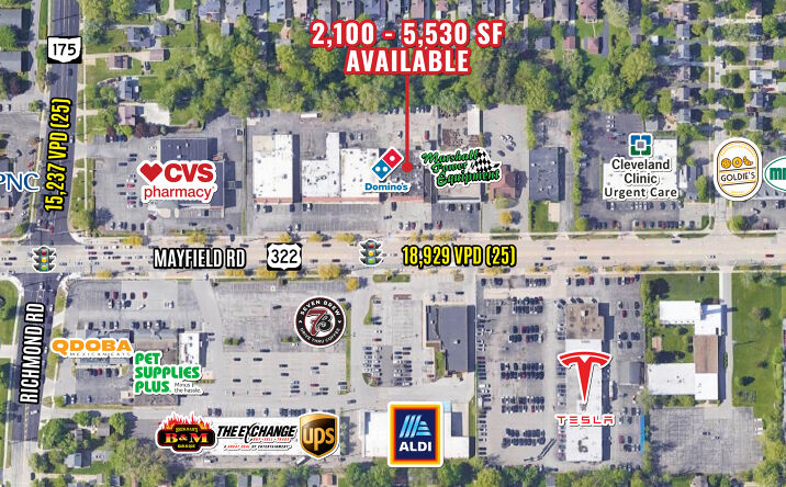 Pictures of Retail property located at 5141 Mayfield Rd, Cleveland, OH 44121 for lease - image #1