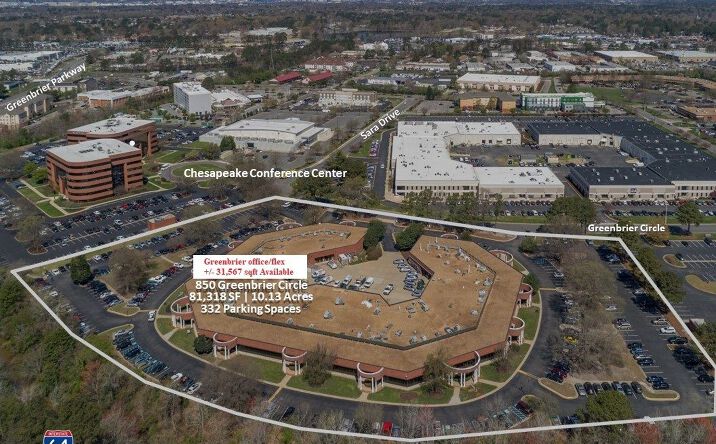Pictures of Office, Industrial property located at 850 Greenbrier Cir, Chesapeake, VA 23320 for lease - image #1
