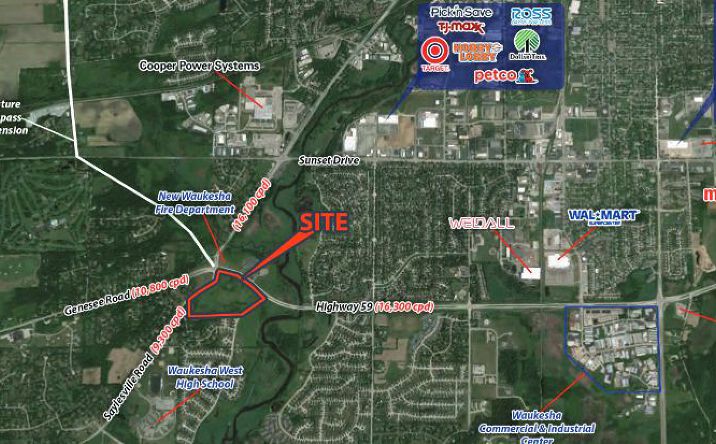 Pictures of Retail property located at Hwy 59 & Saylesville Rd, Waukesha, WI 53189 for lease - image #1